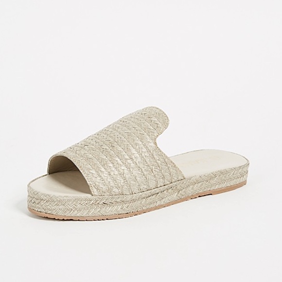 Nude Espadrille Flatform Woven Slide Mule Sandal - Picture 2 of 4